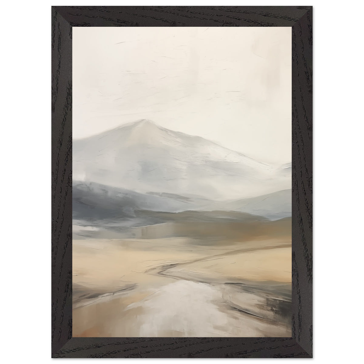Artfulprints Poster met Lijst Abstract - Fuji path  - A4 21x29.7 cm - Taupe