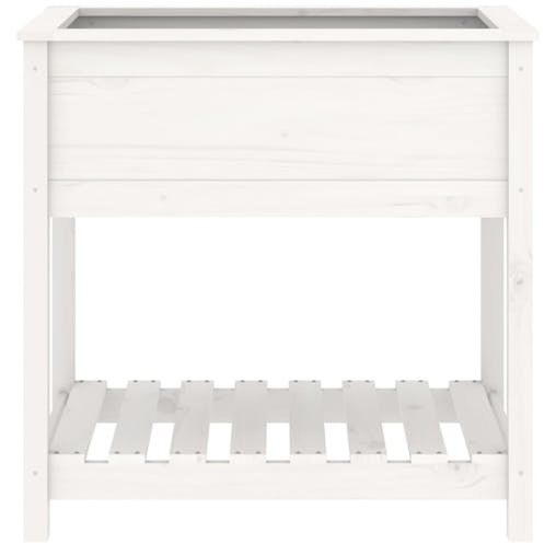 NNEVL Planter with Shelf White 82.5x54x81 cm Solid Wood Pine