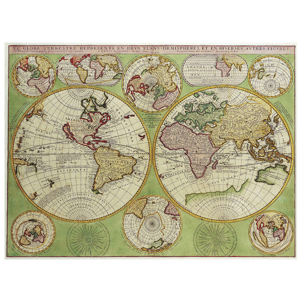 - Tableau - Cartographie - Ancienne Carte No. 44 80x100cm