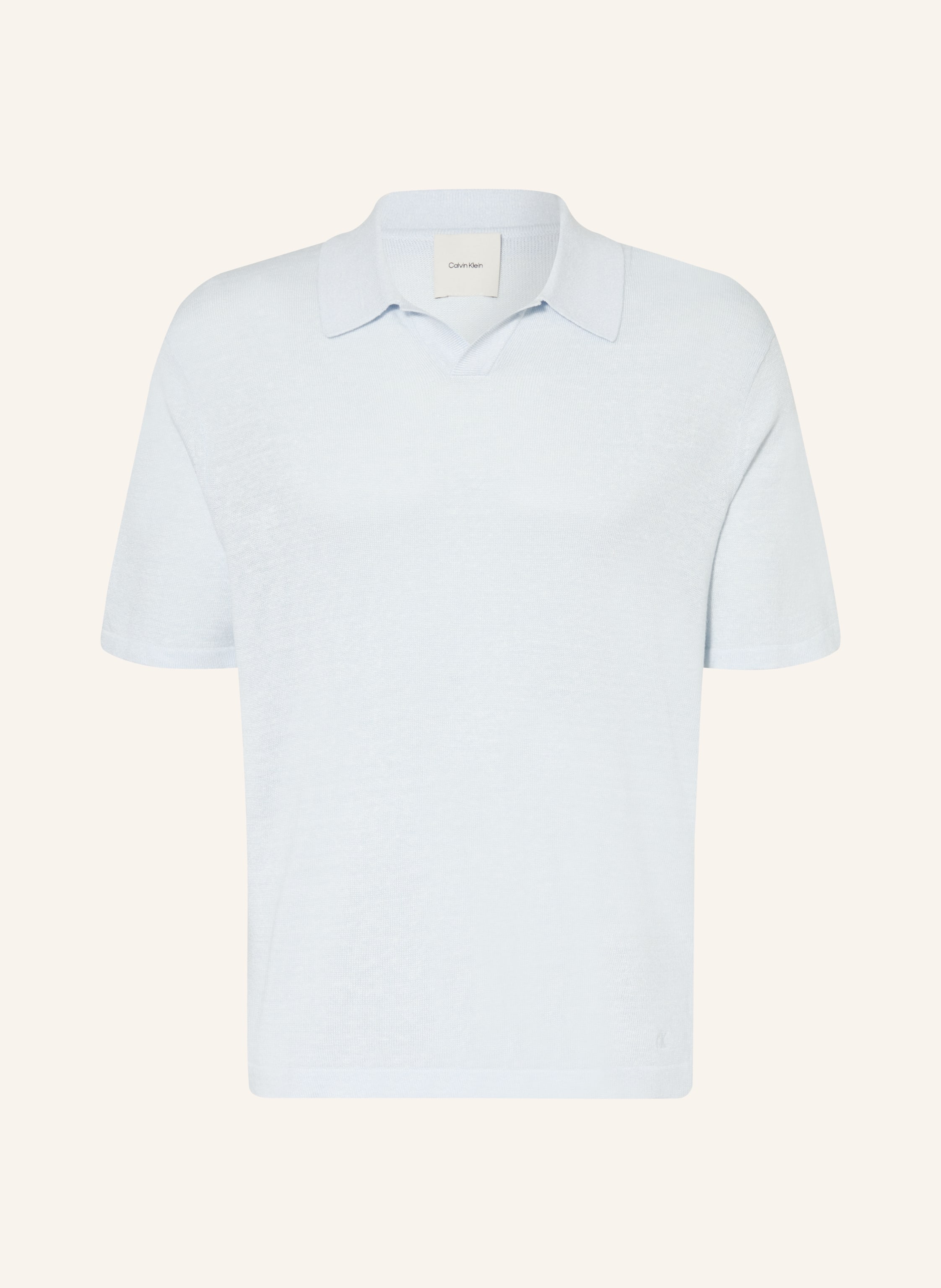 Calvin Klein Strick-Poloshirt mit Leinen