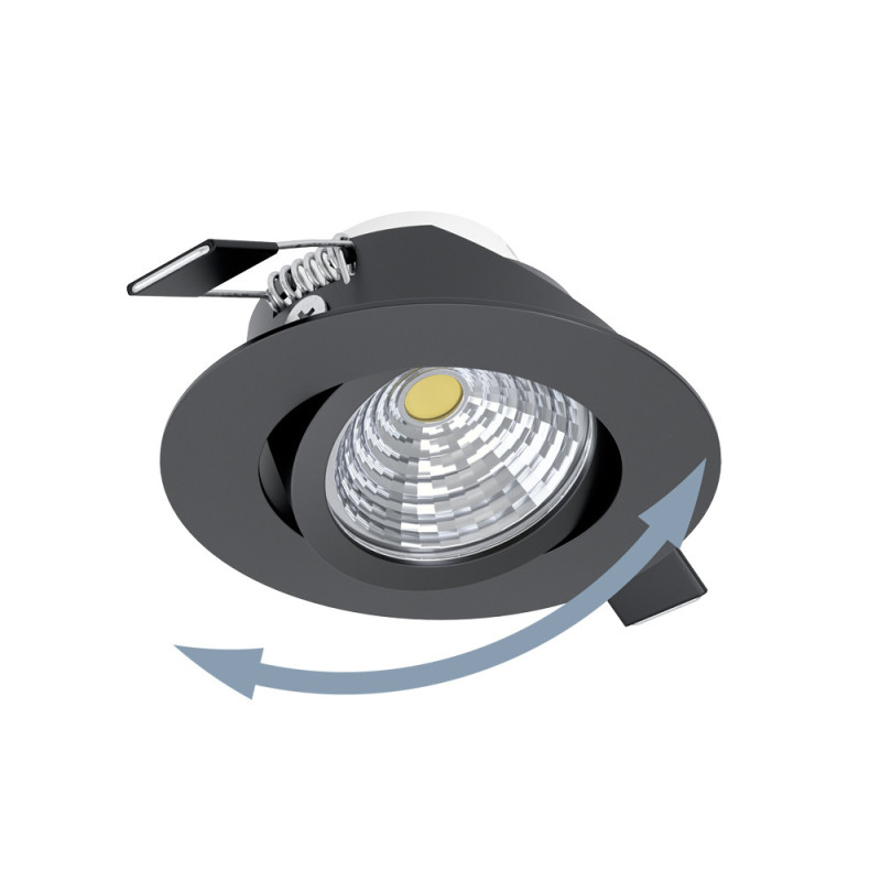 Spot encastrable LED Saliceto noir blanc neutre IP20 500 lm 6 W EGLO