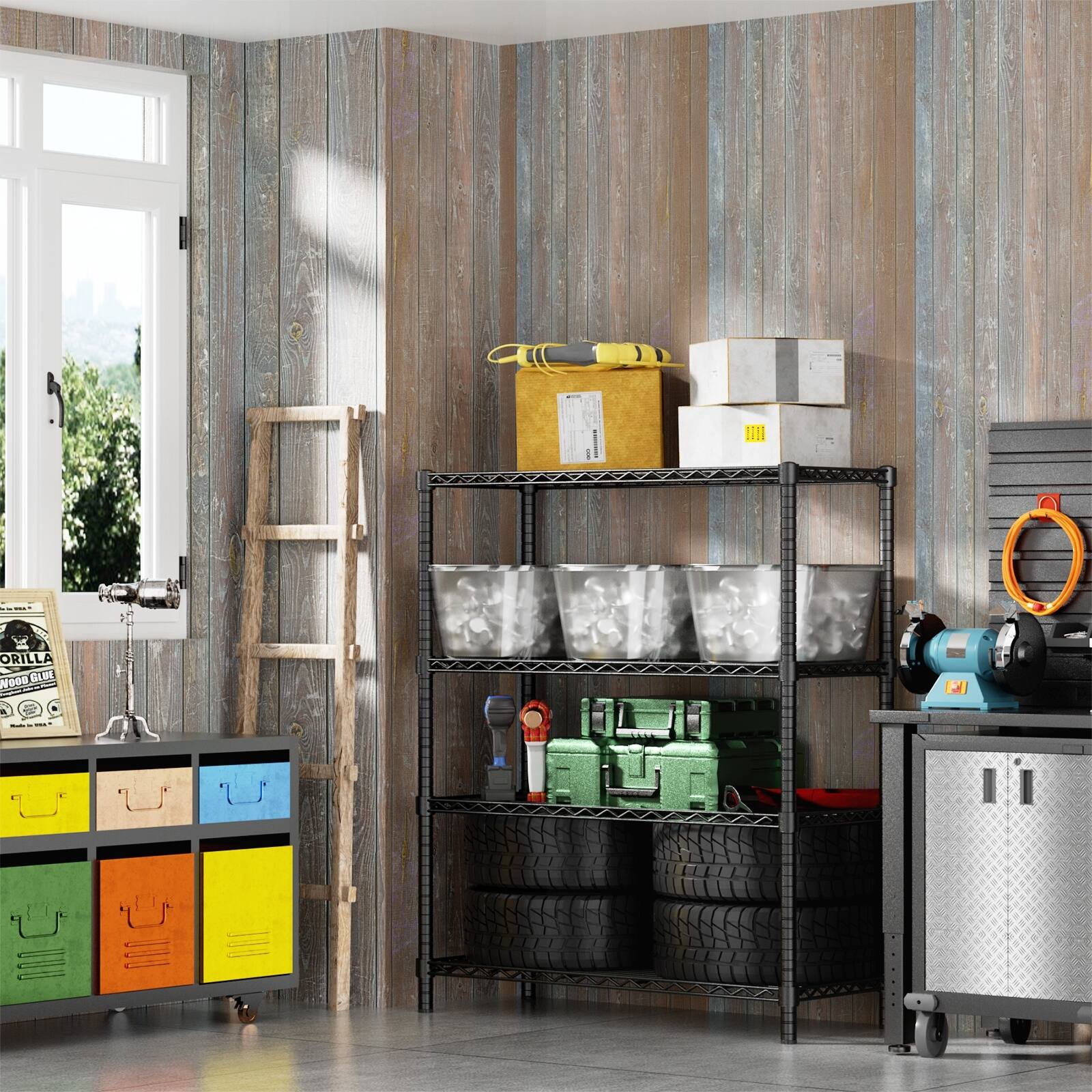 Versatile Heavy-Duty Wire Shelf for Various Spaces, Enhancing Storage Capacity