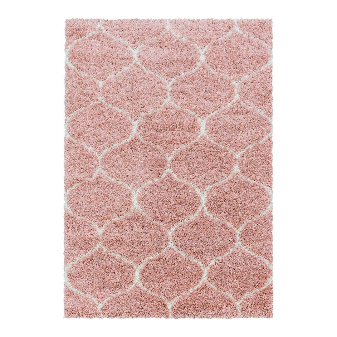 LOKALT - Tapis géométrique baroque en polypropylène rose 60x110