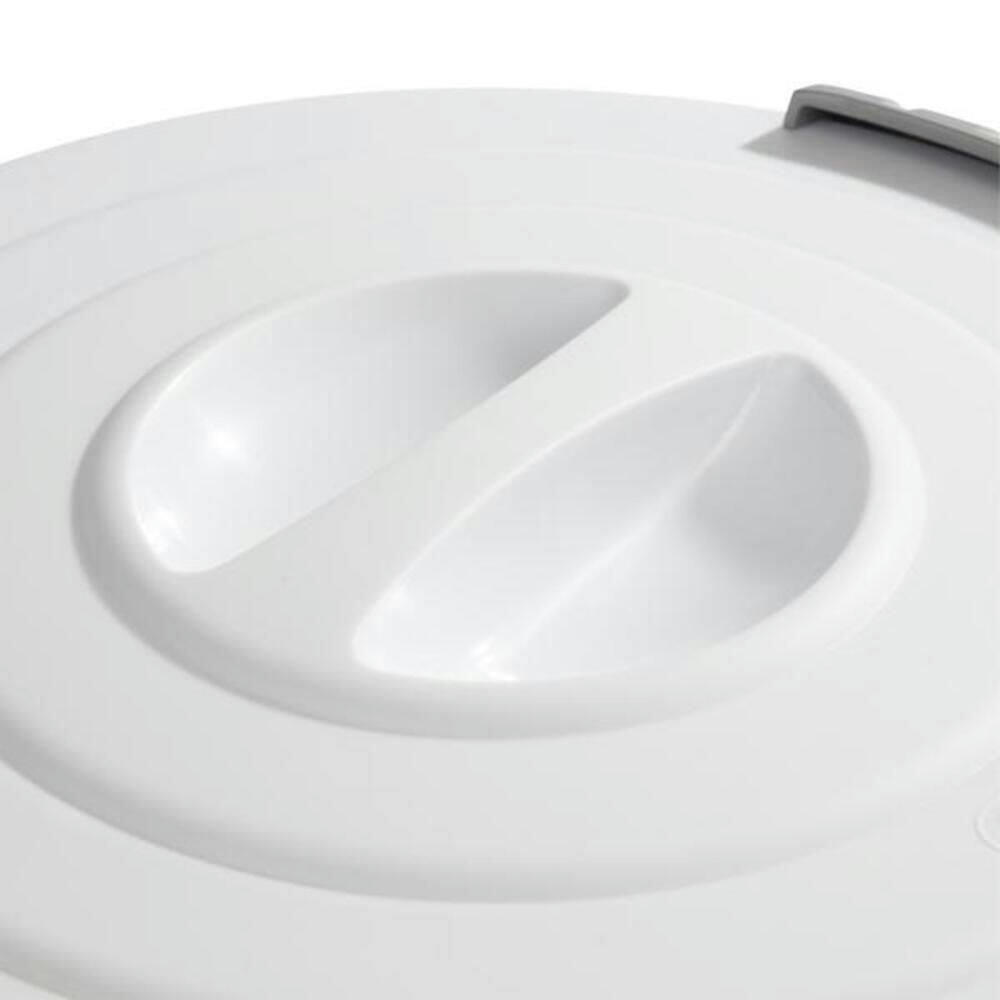 Sterilite Plastic Round Latching Utility Garbage Can, White, 23-L