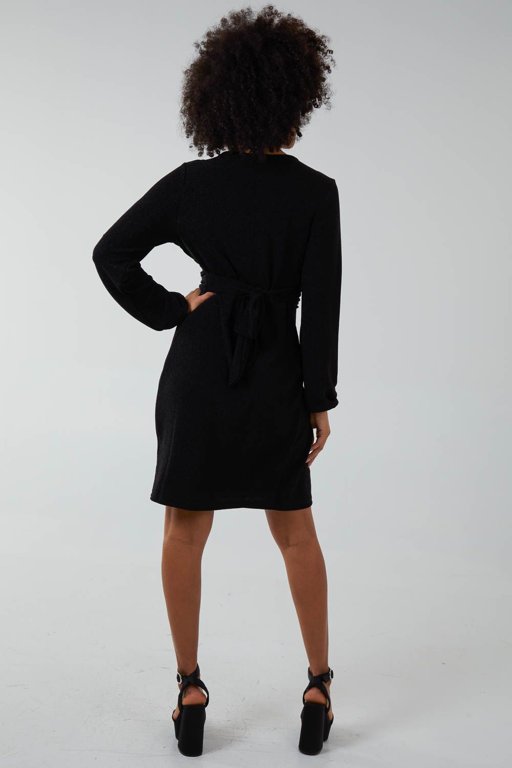 Blue Vanilla Lurex Tie Back Dress