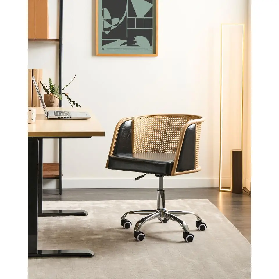 ELKHART - Bureaustoel - Zwart - Kunstleer