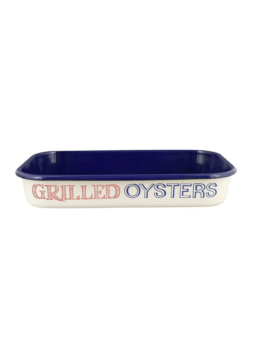 Red & Blue Toast 34Cm Enamel Roasting Tray