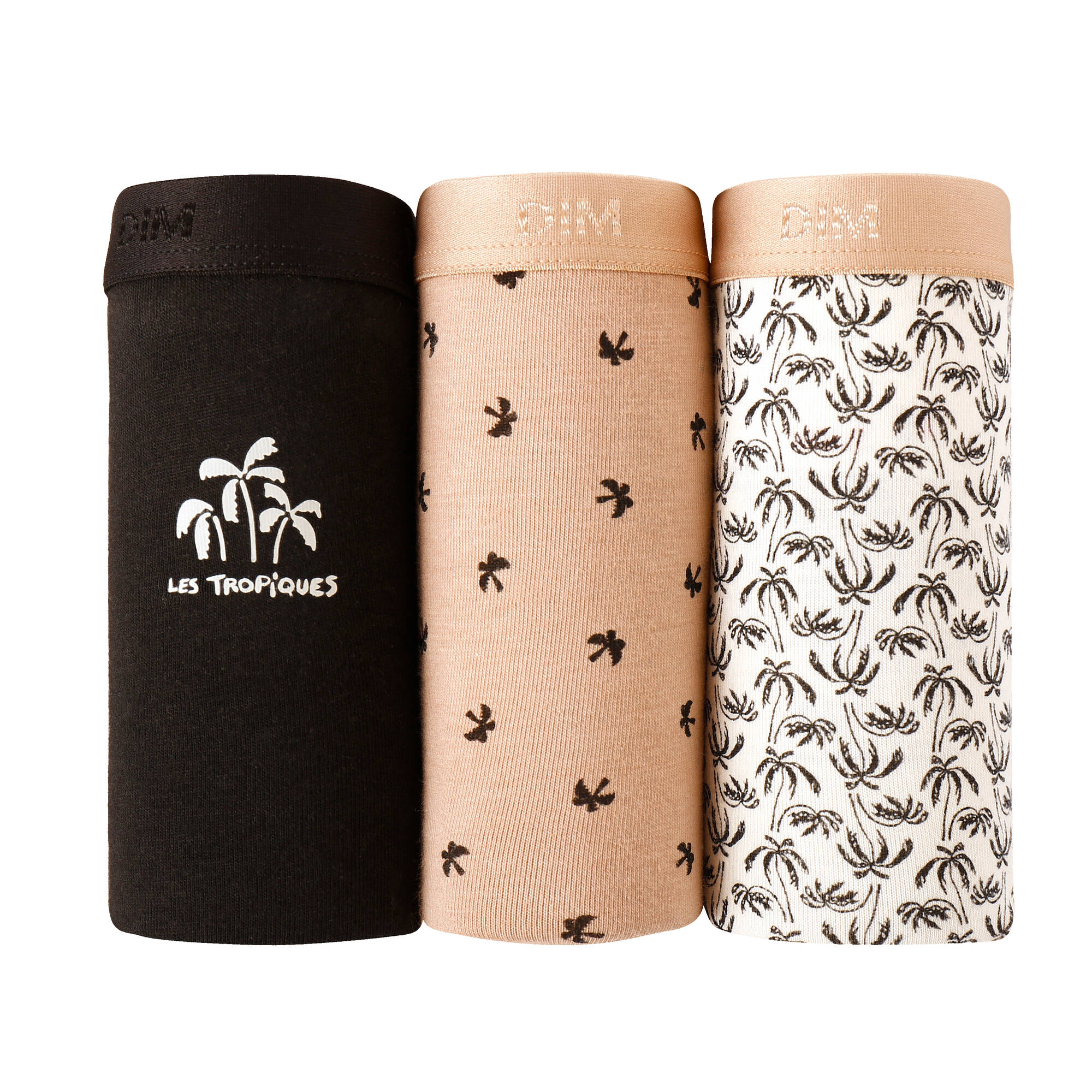 Culotte coton stretch "Les Pockets" imprimé palmier &ndash; lot de 3