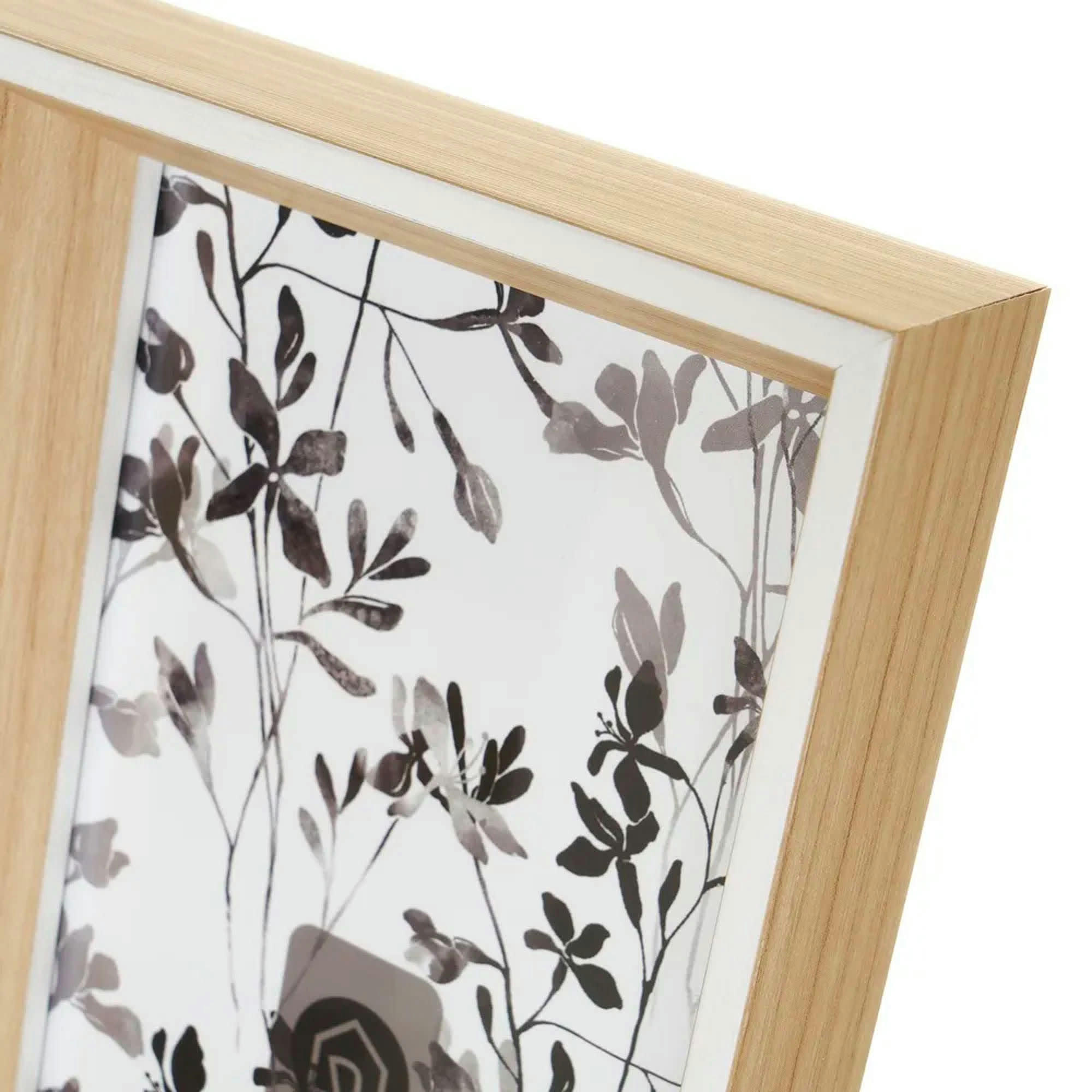 - Cadre photo en plastique couleur bois et blanc 10x15cm