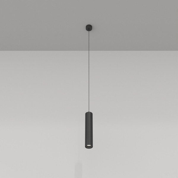 Lampa wisząca czarna FOCUS 1xGU10x50W wym: 140x6x6 cm Maytoni