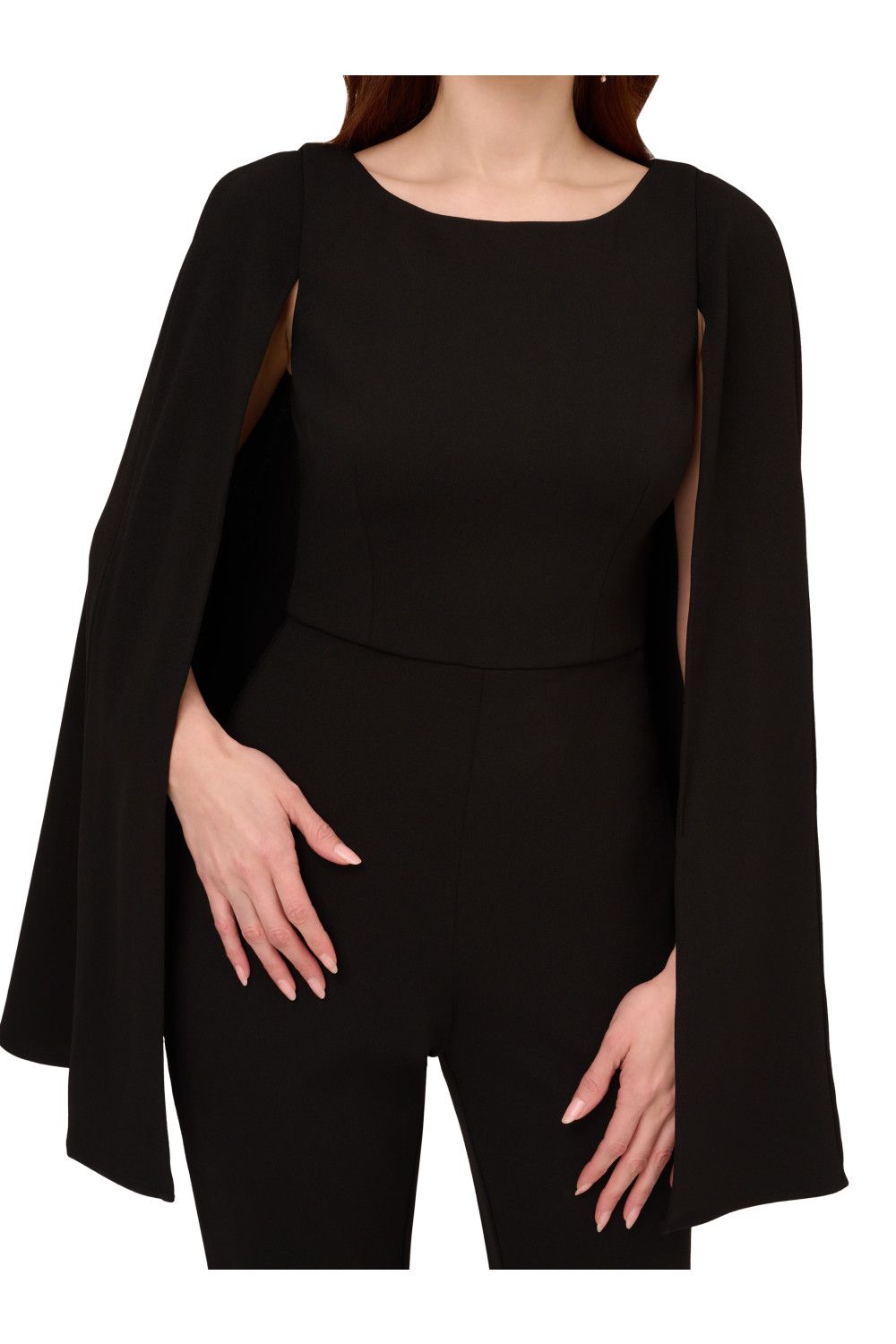 Adrianna Papell Knit Crepe Cape Jumpsuit