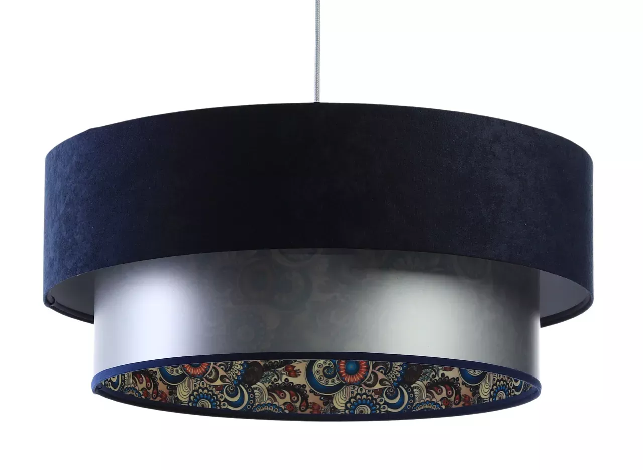 Lampa wisząca DOUBLE MIX 40 granatowa/srebrna