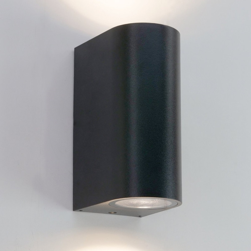 Applique extérieure Scogliera noire ronde GU10 2 x 5 W EGLO