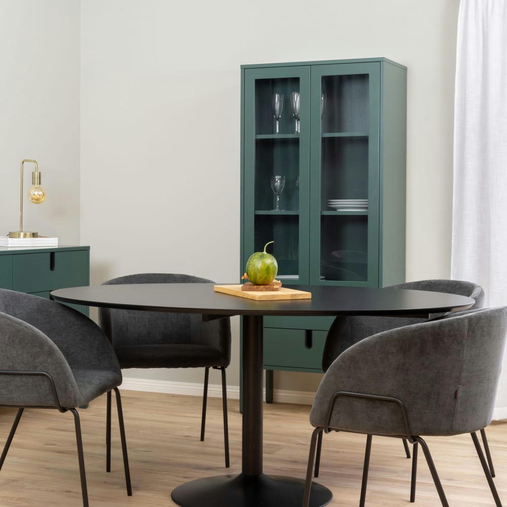 TACO ELIPSE - Table à manger en bois 160x110 noir