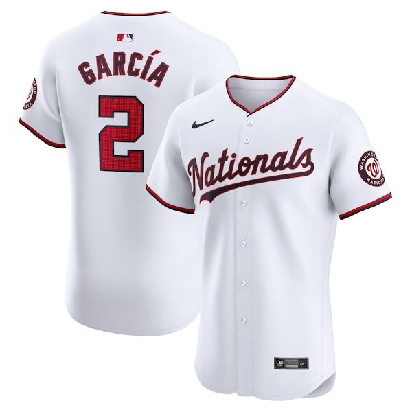 Luis Garcia Washington Nationals Nike Home Elite Player Jersey - White