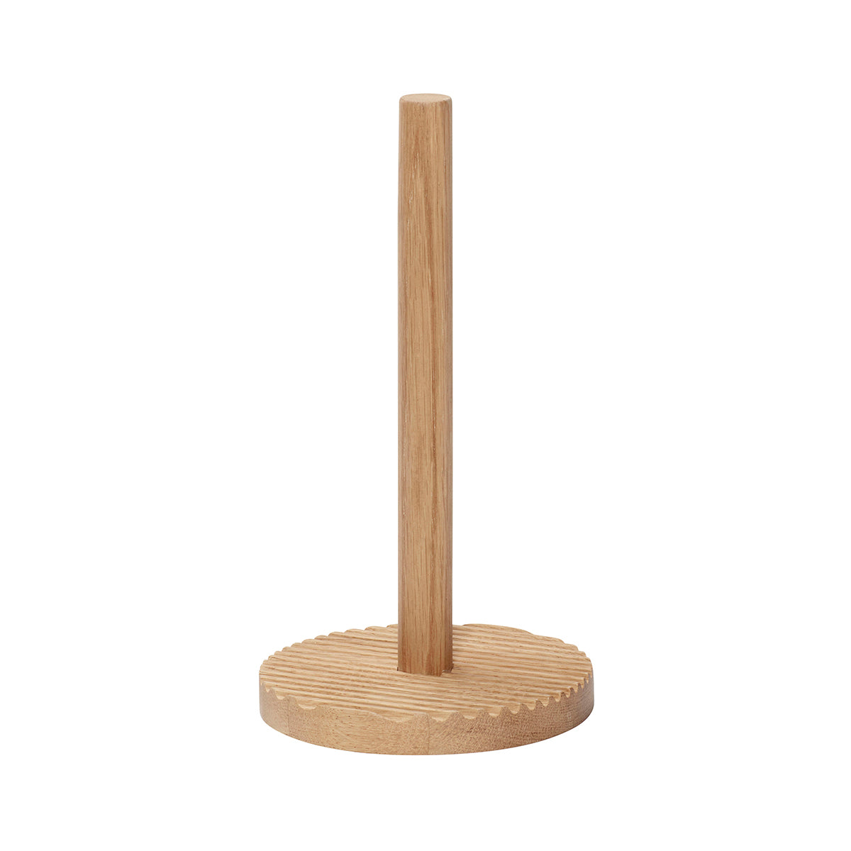 Hübsch keukenrolhouder Wave - eikenhout - ø15xh28cm