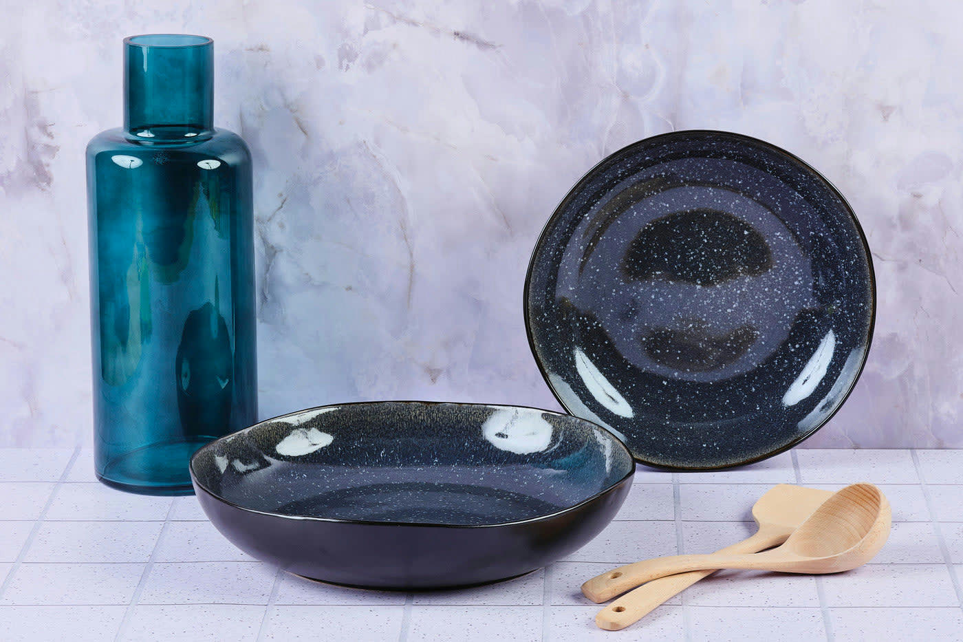 REACTIV - Corbeille à fruits en grès bleu D0