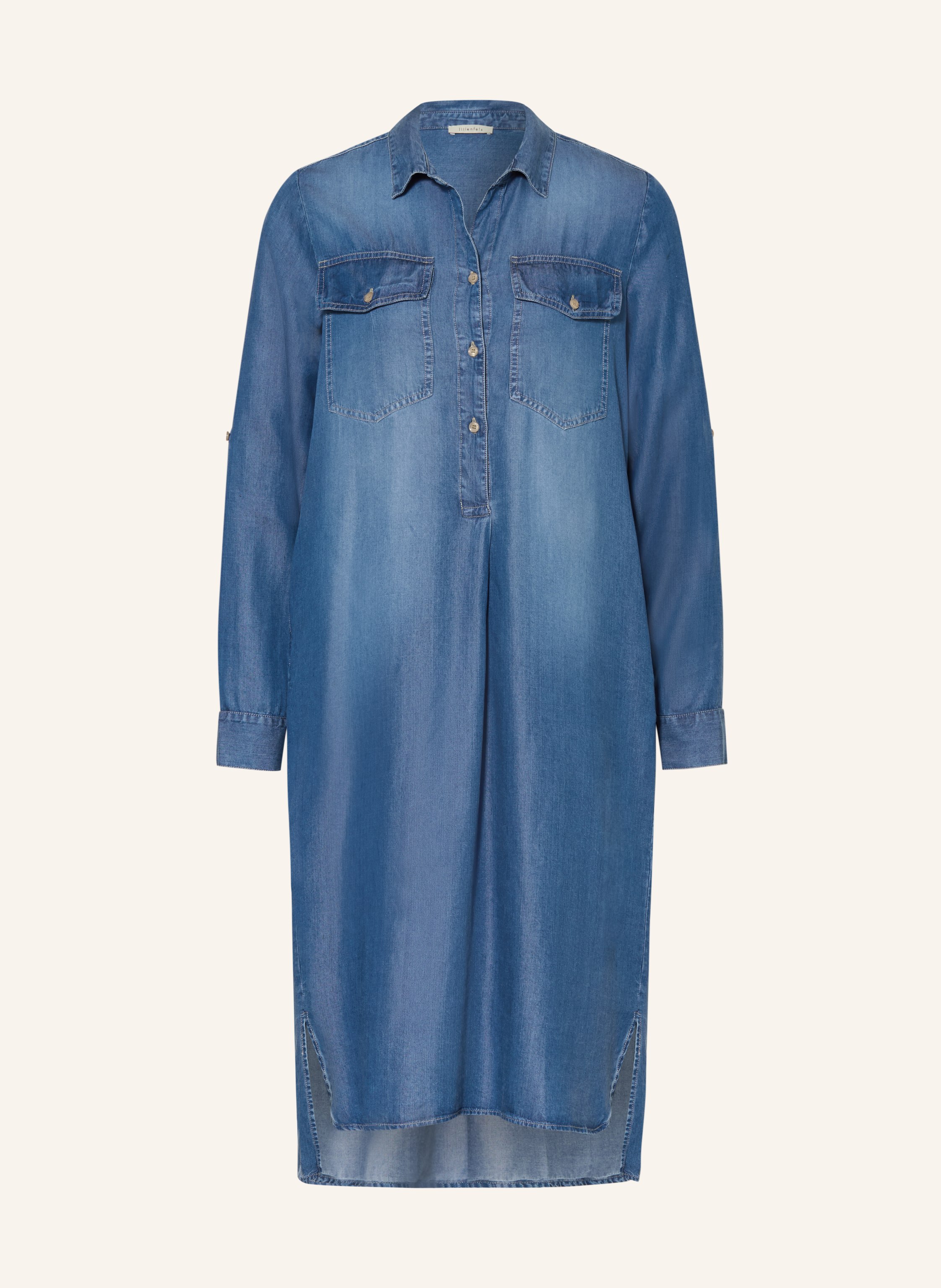 lilienfels Hemdblusenkleid in Jeansoptik