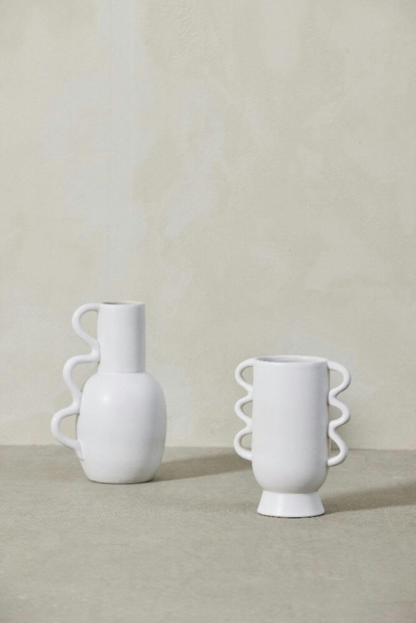 - Vase en céramique blanc H25