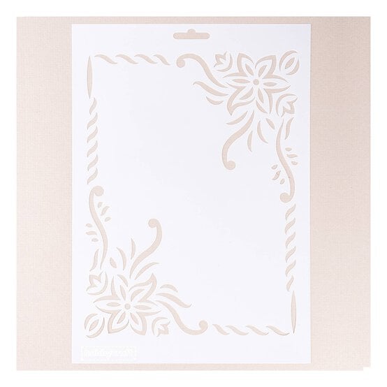 Floral Frame Stencil 21cm x 29cm