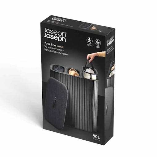 Joseph Joseph Tota Trio Luxe 90L Laundry Separation Basket Black