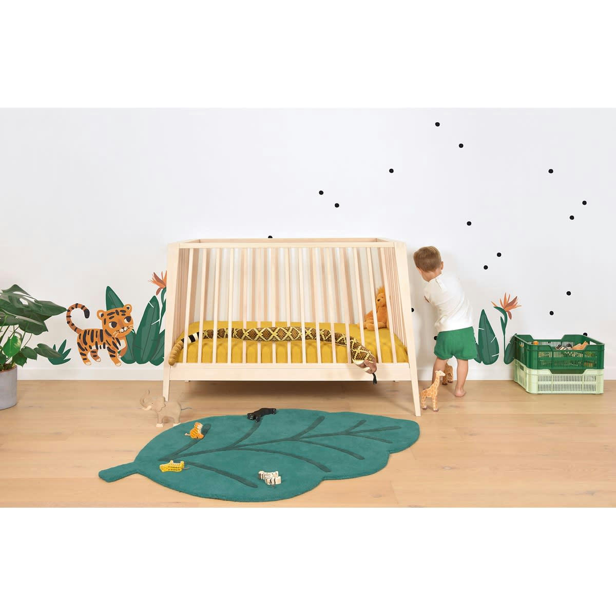 JUNGLE NIGHT - Stickers tigre, thème jungle en Vinyle mat Vert