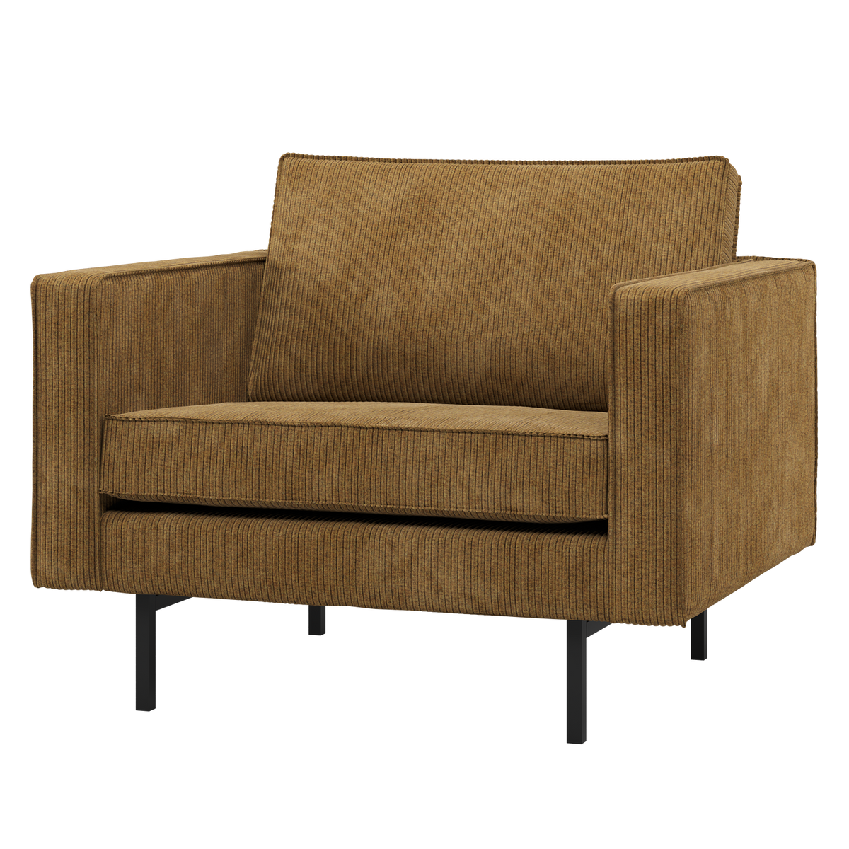 WOOOD fauteuil Rodeo - Ribstof - Honinggeel - 83x98x88