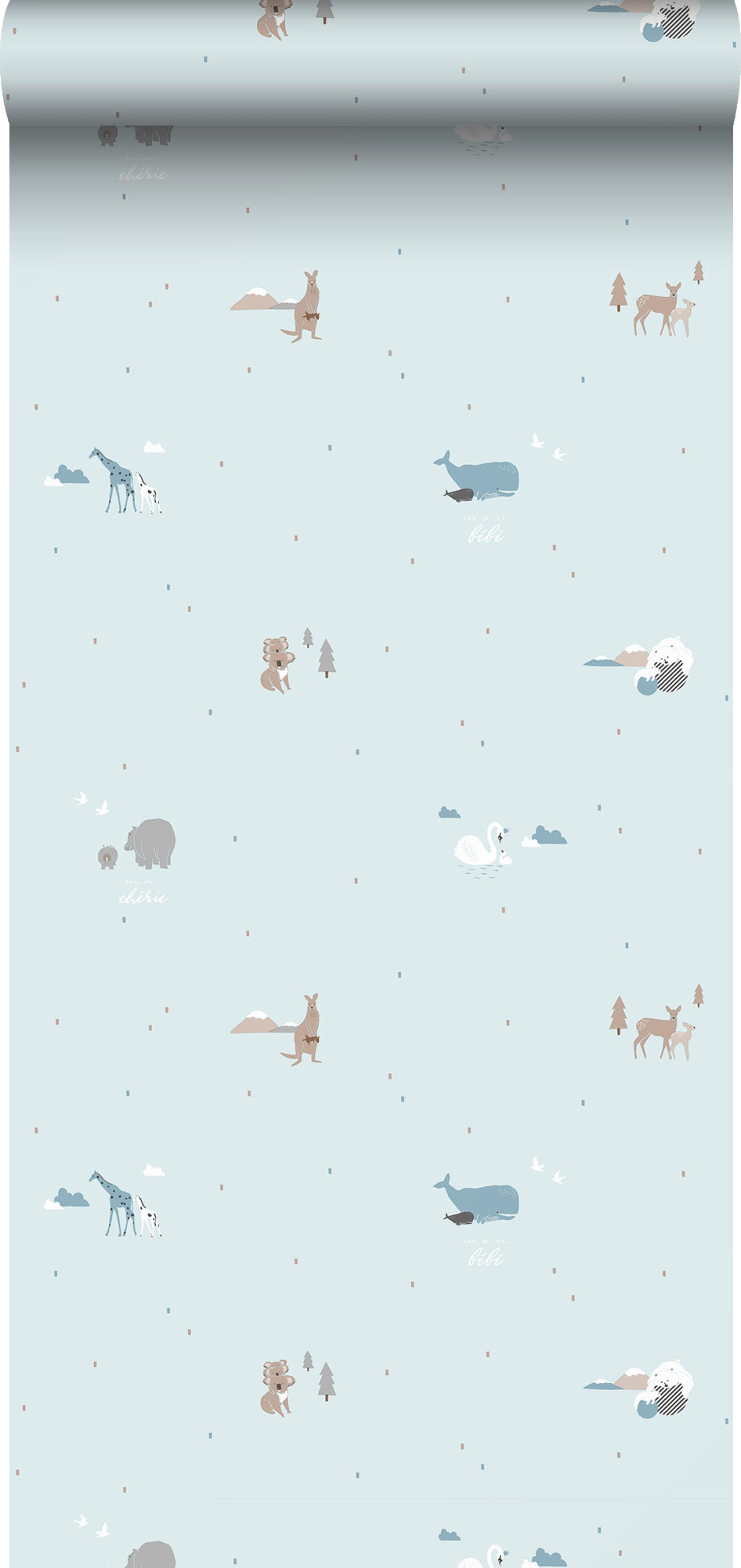 Sanders & Sanders behang dieren lichtblauw - 53 cm x 10 m - 640294