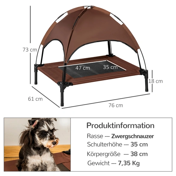 Hunde-Bett, BxL: 61 x 18 cm, kaffeefarben/schwarz
