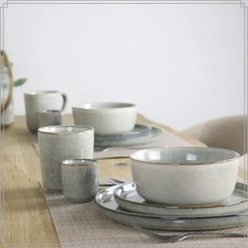 OTIX Soepkommen Zonder Oor Set van 12 600ml Groen Aardewerk BEECH