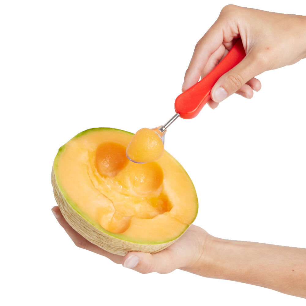 Découpe fruit avec 2 lames acier et 1 cuillère