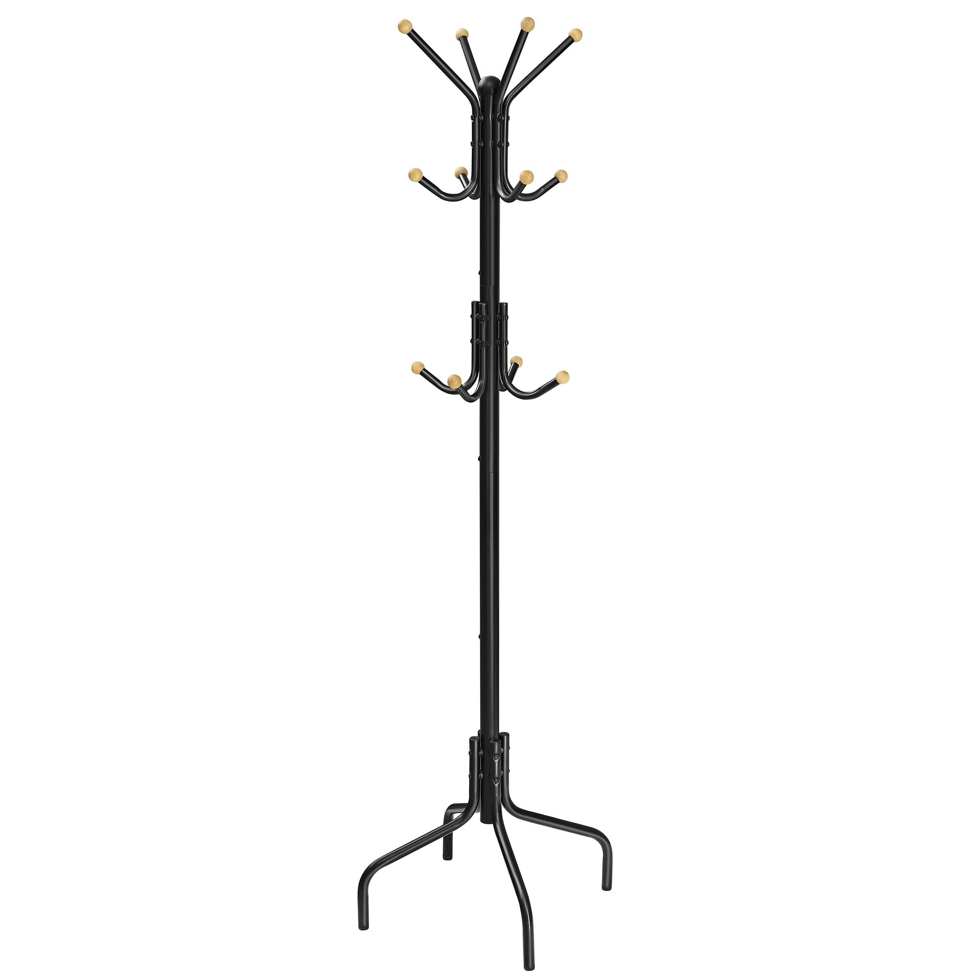 - Porte-manteau sur pieds  avec 12 crochets, 4 pieds noir