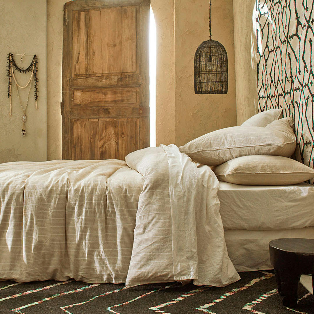 BIO KANDY - Housse de couette li/coton organic sable 155x220 cm