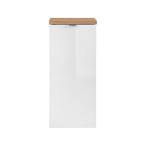 Demi-colonne 1 porte panier à linge April Blanc et Bois