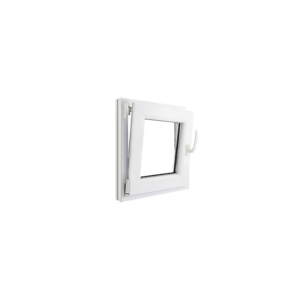Fenêtre 1 vantail oscillo-battante, tirant gauche double vitrage GoodHome en PVC blanc l.65 x H.63 cm