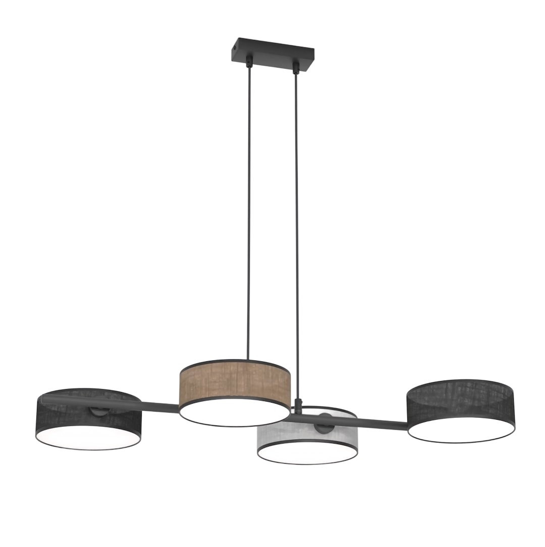 Lampa wisząca DRUMZ czarno-brązowo-szara 4xE14x15W IP20 Emibig