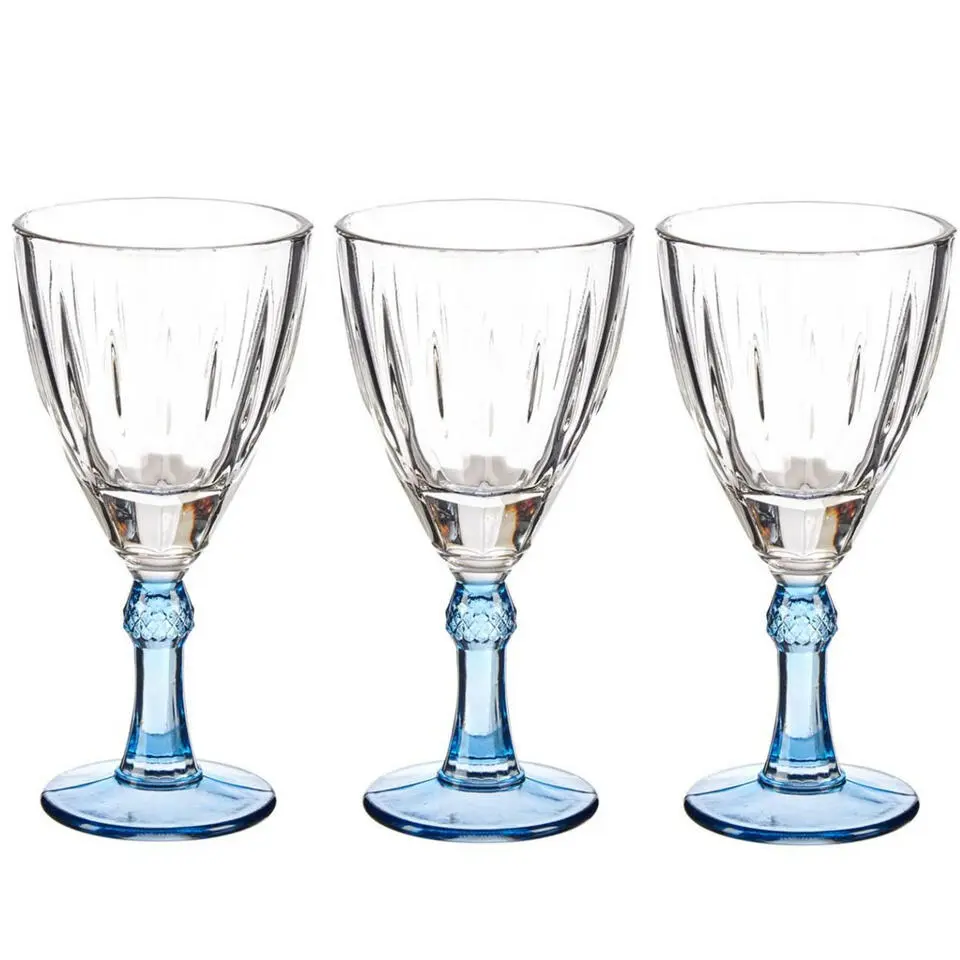 Vivalto - Wijnglazen Exotic Collection - 6x - blauw - voet 275 ml