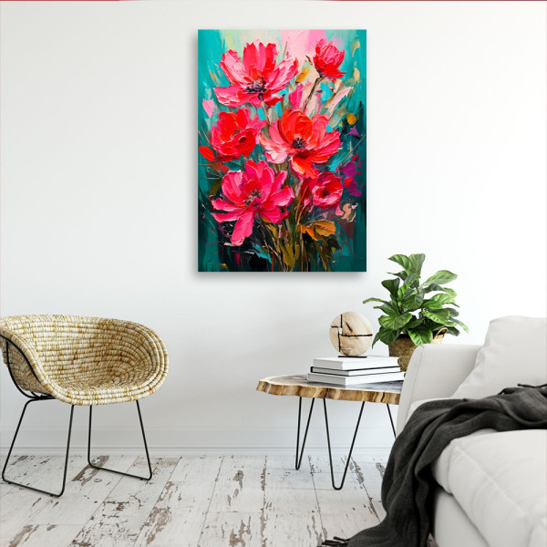 Feeby Obraz na płótnie, Kwiaty Natura Akwarela 40x60