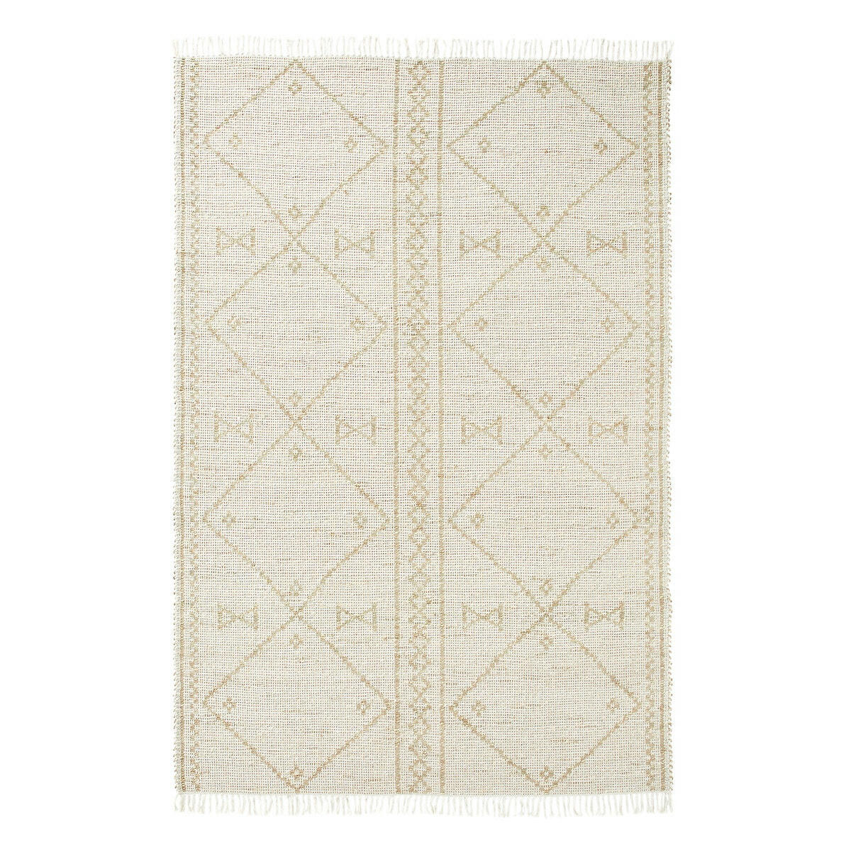 Tapis tissé plat herbier et fibres Lovas