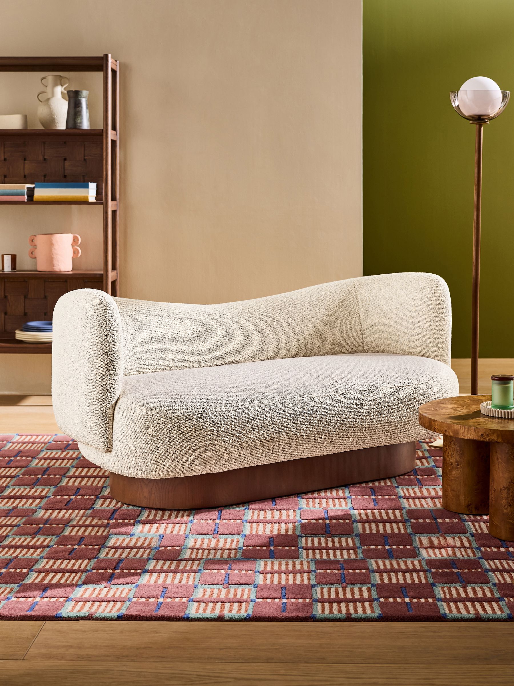 Novara Regular 2 Seater Sofa in Off White Pax Boucle