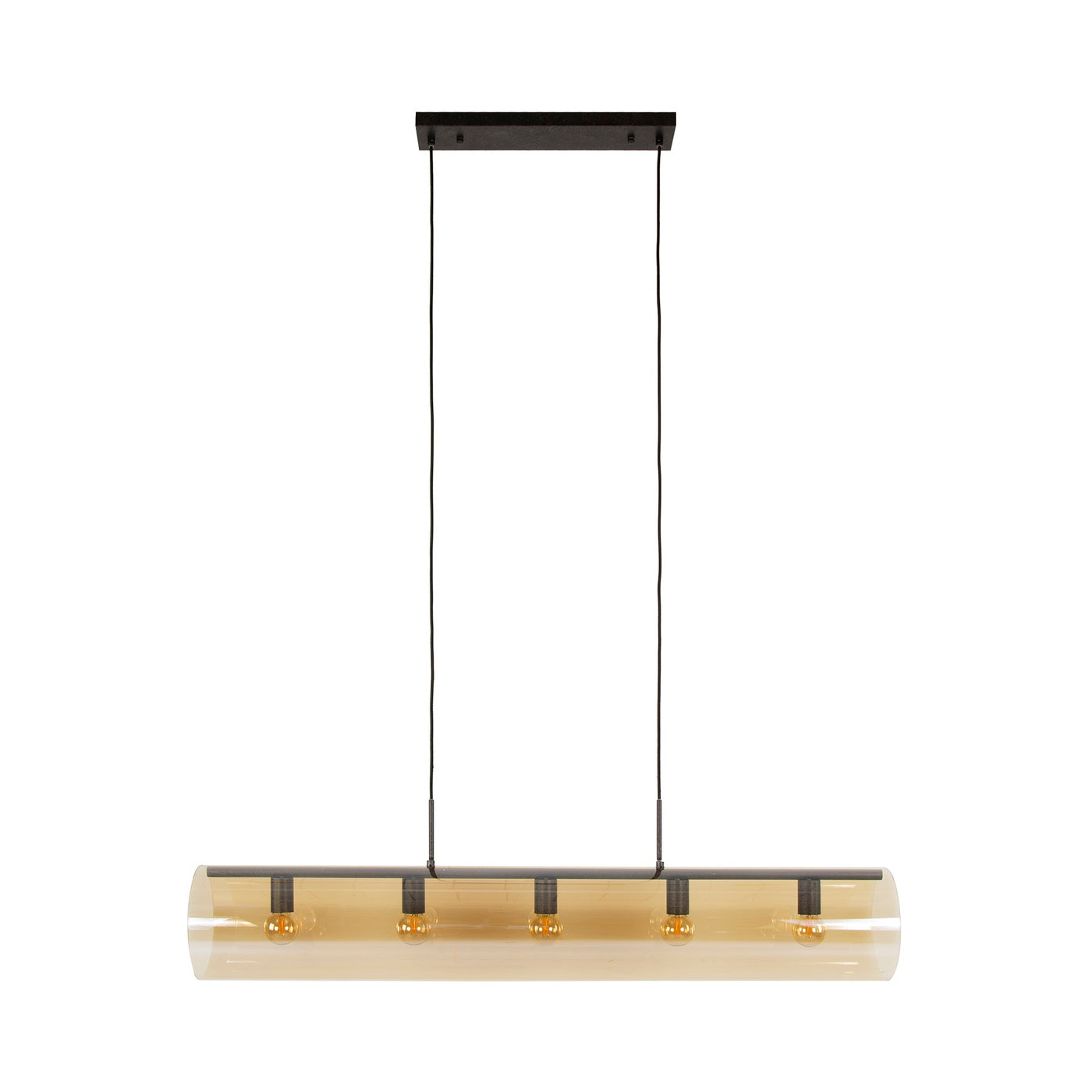 Giga Meubel Hanglamp Tube - Amber Glas - 5-Lichts - 120x20x150cm