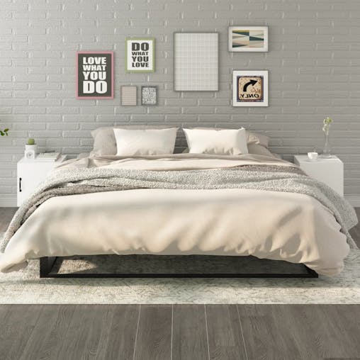 NNEVL Bedside Cabinets 2 pcs White Engineered Wood