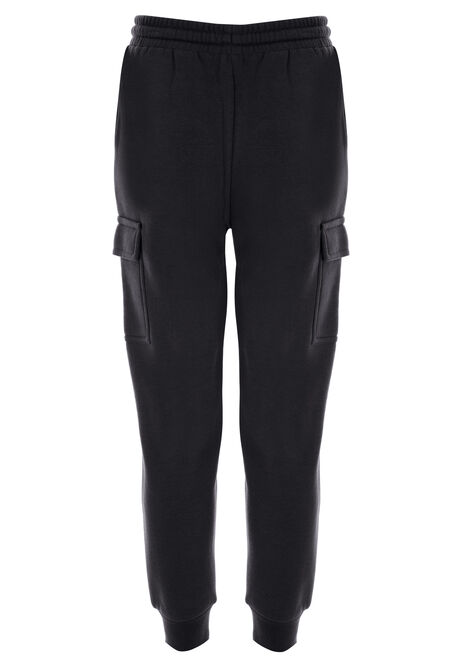 Older Boys Black Cargo Sweat Joggers