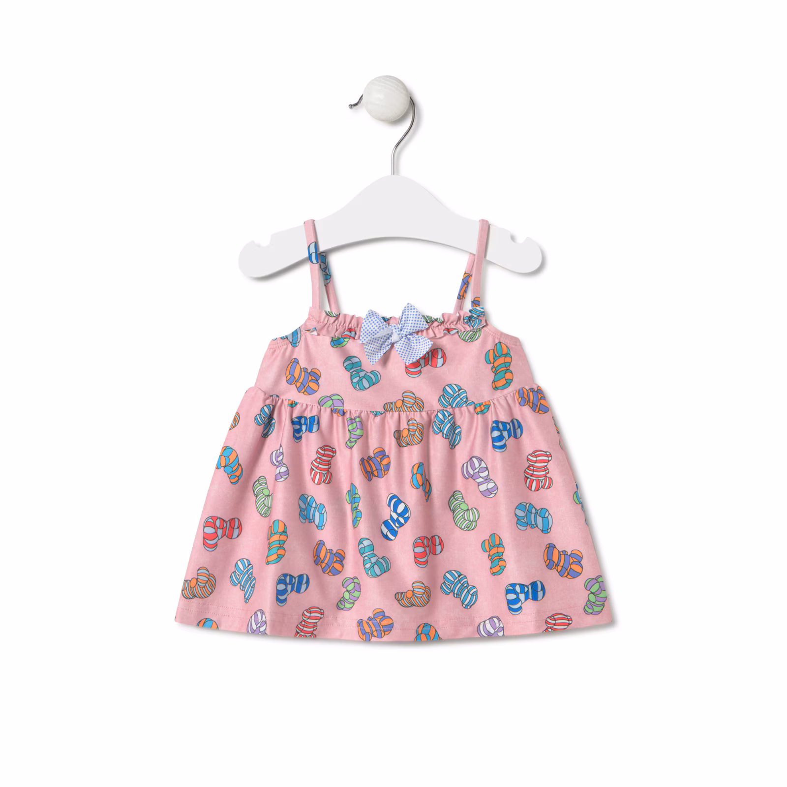 Vestido de tirantes de niña Candy rosa