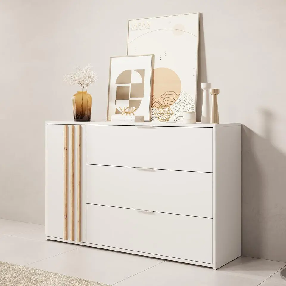 Meubella - Dressoir Franklin - Wit - 125 cm