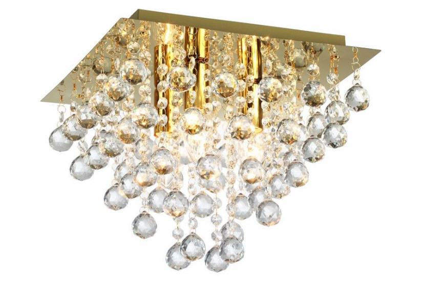 Lampa sufitowa złota Lancaster crystal 3xE14x40W wym: 27x32x32 cm Reality