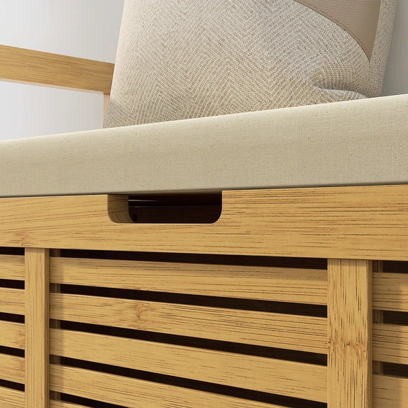 Sitzbank, Klappdeckel, LxBxH: 100x40x60 cm, naturfarben