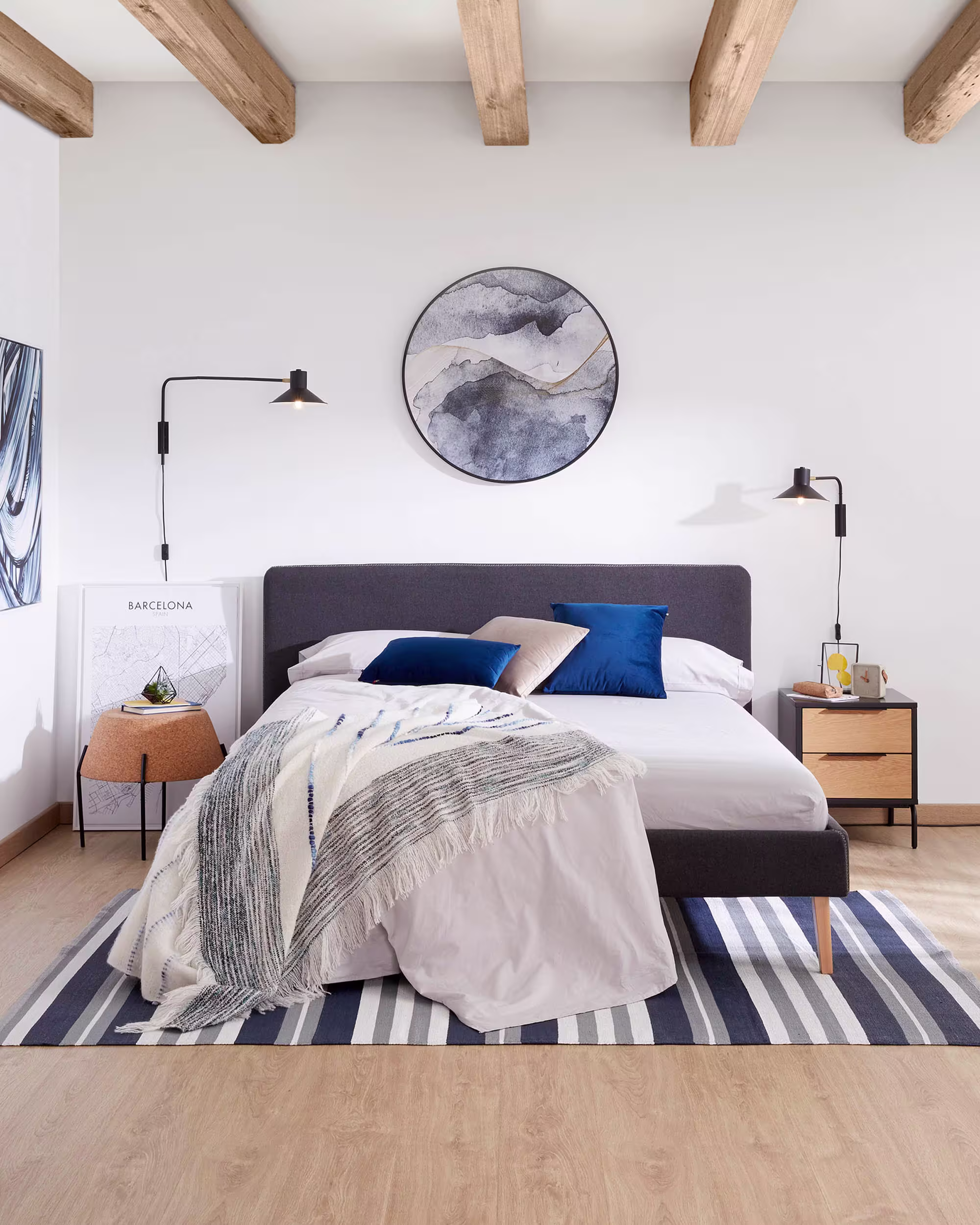 Cabecero desenfundable Dyla negro para cama de 150 cm