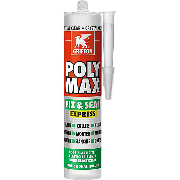 Mastic colle et d'étanchéité - Poly Max Fix &Seal Express Cristal - Transparent - 435 g