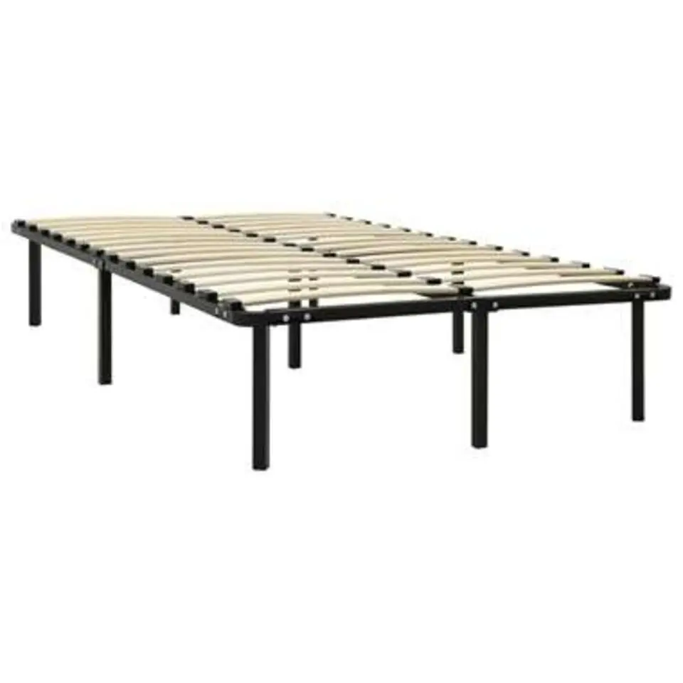 vidaXL - Bed frame met hout lattenbodem - Zwart - metaal - 160x200 cm